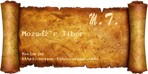 Mozsár Tibor névjegykártya